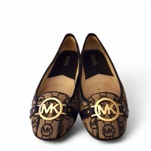 Michael Kors Fulton Moc Flats Monogram Jacquard Logo Loafers w/ Box